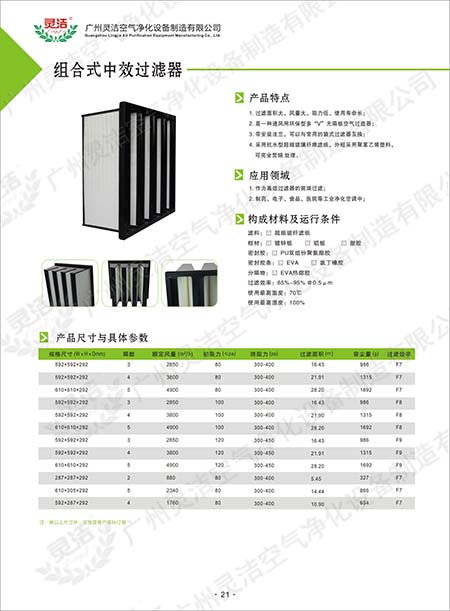 組合式中效V型過濾器/大風量/W型/V型過濾器優(yōu)點