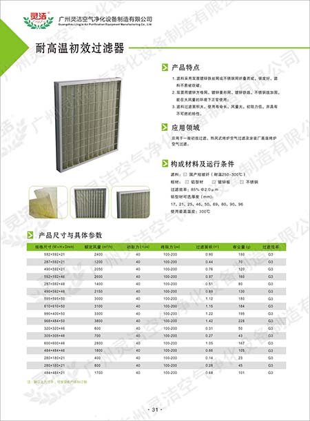 GT耐高溫粗效過(guò)濾器應(yīng)用與耐高溫初效過(guò)濾器設(shè)計(jì)特點(diǎn) 